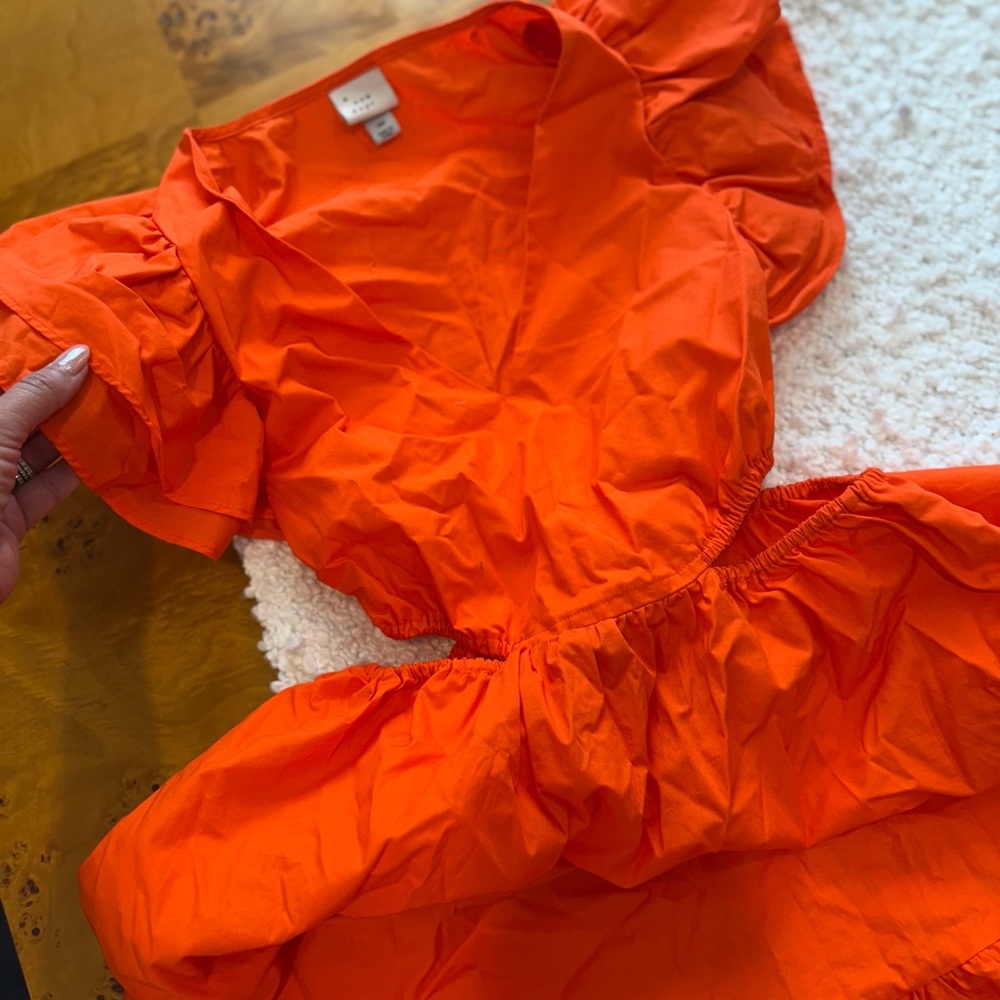 Target A New Day Elegant Orange Ruffle Dress - Picture 7 of 13